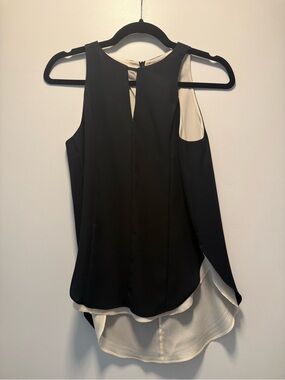 rag & bone Black and Cream Layered Sleeveless Shell